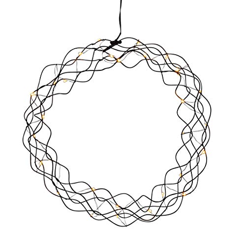 LED Lichterkranz Curly von Star Trading, Fensterlicht Weihnachten warmweiß aus Draht und Kunststoff in Schwarz, Transparent, mit Kabel, Ø: 30 cm LED Lichterkranz Curly von Star Trading, Fensterlicht Weihnachten warmweiß aus Draht und Kunststoff in Schwarz, Transparent, mit Kabel, Ø: 30 cm von Star