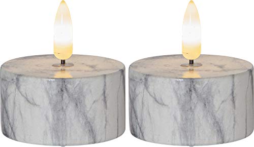 LED-Teelichte 'Flamme Marble', 2er Set, von Star