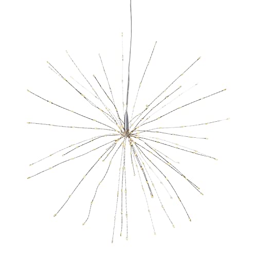 LED Weihnachtsdeko Firework von Star Trading, Hängedekoration Weihnachten in Silber, Feuerwerk warmweiß, mit Kabel, Ø: 45 cm von Star