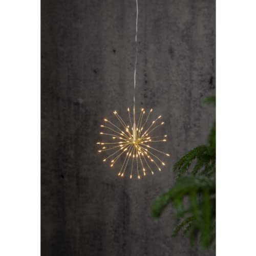 Star 3D-LED-Hängestern 'Firework', Silber, 16x16 cm, 80 warmweiß LED, 3m Kabel, Trafo von Star