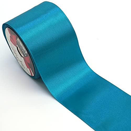 Star Hochwertiges Satinband, 7,6 cm breit, 22,7 m Spule, Polyesterband für Blumenarrangements, Schärpen, Hochzeitsstrauß und große DIY-Kunstprojekte, kein Verblassen, gewebt (7,6 cm breit, blaugrün) von Star