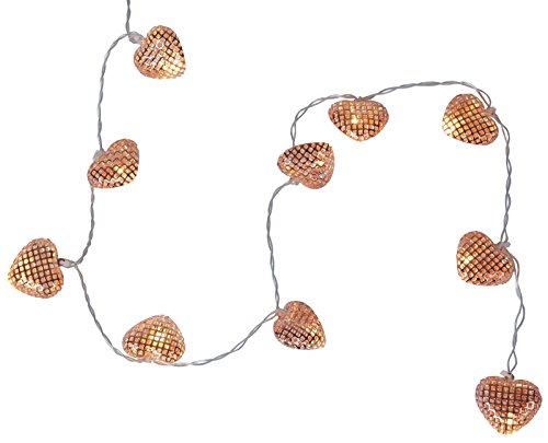 Star LED-Lichterkette Net Hearts,10 warmweiß LED, kupferne Herzen, Länge 0,9 m, Timer, Batterie Sichtkarton 726-81 Star LED-Lichterkette Net Hearts,10 warmweiß LED, kupferne Herzen, Länge 0,9 m, Timer, Batterie Sichtkarton 726-81 von Star
