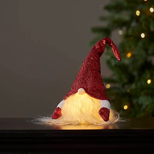 Star LED Weihnachtsfigur Joylight Trading, Deko Wichtel aus Stoff und Kunststoffkörper mit Beleuchtung in Rot und Weiß, warmweiß, batteriebetrieben, Höhe: 28 cm von Star