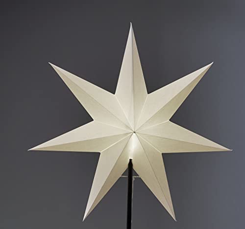 Wechsel-Schirm Weihnachtsstern Frozen von Star Trading, 3D Papierstern Weihnachten in Weiß, Dekostern Ø: 54 cm von Star