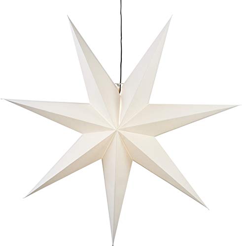 Weihnachtsstern Frozen von Star Trading, 3D Papierstern Weihnachten in Weiß, Dekostern zum Aufhängen mit Kabel, E14 Fassung, Ø: 100 cm von Star