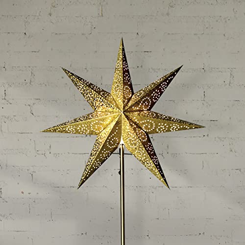 Wechsel-Schirm Weihnachtsstern Antique von Star Trading, 3D Papierstern Weihnachten in Gold mit Ornamenten, Dekostern Ø: 48 cm Wechsel-Schirm Weihnachtsstern Antique von Star Trading, 3D Papierstern Weihnachten in Gold mit Ornamenten, Dekostern Ø: 48 cm von Star