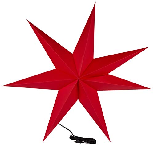 Weihnachtsstern Rozen von Star Trading, 3D Papierstern Weihnachten in Rot, Dekostern zum Aufhängen mit Kabel, E14 Fassung, Ø: 100 cm von Star
