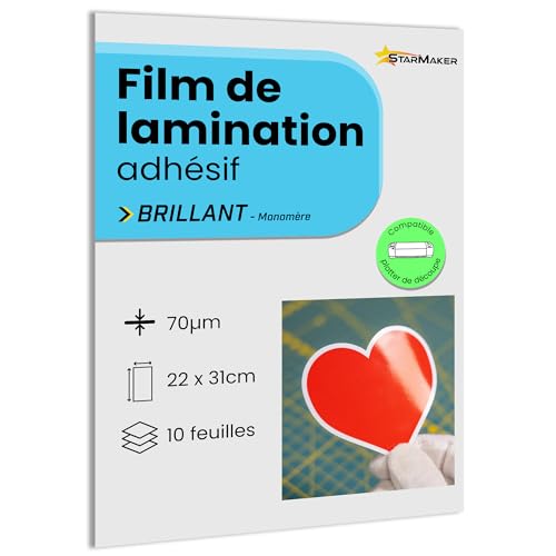 10 Blatt A4 22 x 31 cm Laminierfolie glänzend – Laminierfolien laminiert selbstklebend für Foto und Aufkleber – Schneideplotter kompatibel 10 Blatt A4 22 x 31 cm Laminierfolie glänzend – Laminierfolien laminiert selbstklebend für Foto und Aufkleber – Schneideplotter kompatibel von StarMaker