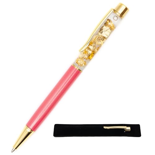 Kugelschreiber mit rosa Blattgold, mit Samtetui, originelles und schickes Geschenk, echte schwebende Goldfolie, schwarze Tinte, Druckkugelschreiber Kugelschreiber mit rosa Blattgold, mit Samtetui, originelles und schickes Geschenk, echte schwebende Goldfolie, schwarze Tinte, Druckkugelschreiber von StarMaker
