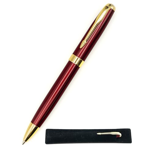 Schicker, tiefer roter Kugelschreiber mit Geschenketui, Metall-Kugelschreiber, luxuriös und elegant, für Büro, Hotel, Geschäft oder als Geschenk, schwarze Tinte Schicker, tiefer roter Kugelschreiber mit Geschenketui, Metall-Kugelschreiber, luxuriös und elegant, für Büro, Hotel, Geschäft oder als Geschenk, schwarze Tinte von StarMaker