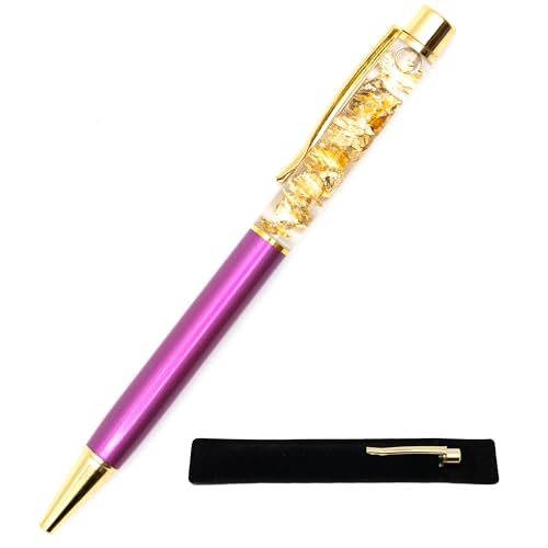 StarMaker Kugelschreiber mit Blattgold, Violett, Modern, Unisex, Nachfüllbar, 0,7 mm, Beidhändig, All Ages, Fein, Wasserbasierte Tinte, 2E+1 Gramm, 3x14x1 cm, Samtetui, 1 Stück StarMaker Kugelschreiber mit Blattgold, Violett, Modern, Unisex, Nachfüllbar, 0,7 mm, Beidhändig, All Ages, Fein, Wasserbasierte Tinte, 2E+1 Gramm, 3x14x1 cm, Samtetui, 1 Stück von StarMaker
