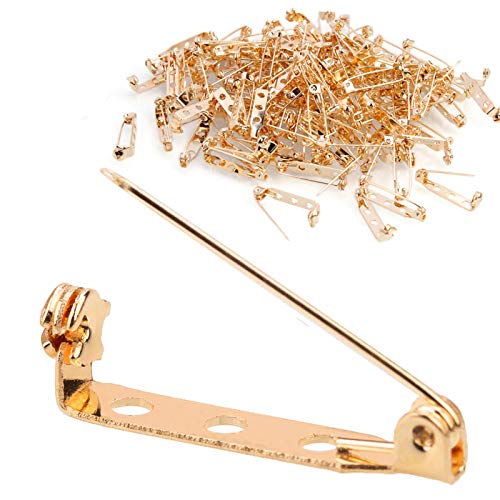 100 Stück goldfarbene Broschennadeln mit Verschluss, 2,5 cm, 3 Löcher, Sicherheitsnadeln für Abzeichen, Zitierstäbe, Korsagen, Namensschilder, Spielzeugnadeln und Schmuckherstellung STARVAST 100 Stück goldfarbene Broschennadeln mit Verschluss, 2,5 cm, 3 Löcher, Sicherheitsnadeln für Abzeichen, Zitierstäbe, Korsagen, Namensschilder, Spielzeugnadeln und Schmuckherstellung STARVAST von StarVast