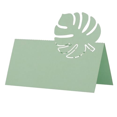 50pcs Premium Tischkarten Mit 3D Blätter Schneiden 10cm 4 Zoll Zeltkarten Für Hochzeit, Tisch, Abendessen Parteien - Escort, Name, Und Sitzkarten (Frisches Grün) von Stareal