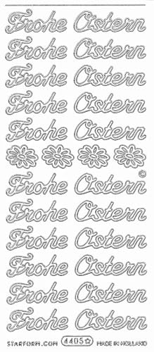 1 Konturensticker "Frohe Ostern" gold oder silber (gold) von Starform