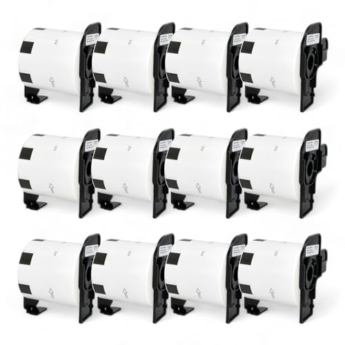 12 Rollen DK-11209 Adress-Etiketten (29mm x 62mm, 800 Stk pro Rolle) Schwarz auf Weiß, Kompatibel mit Brother QL-Druckern, Thermopapier für klare Bilder und Barcodes von Starlet24