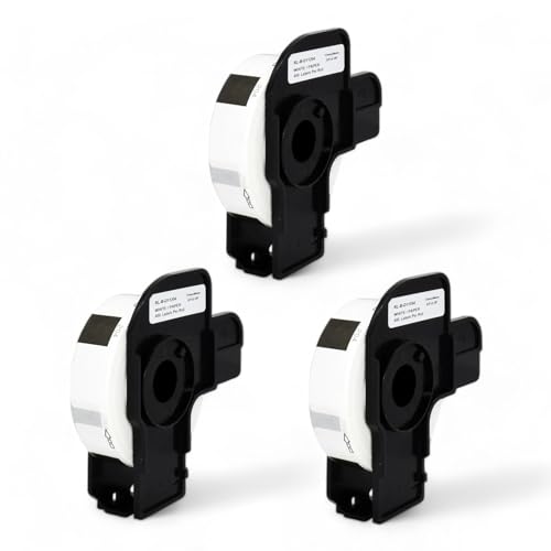 3 Rollen DK-11204 Adress-Etiketten (17mm x 54mm, 400 Stk pro Rolle) Schwarz auf Weiß, Kompatibel mit Brother QL-Druckern, Thermopapier für klare Bilder und Barcodes von Starlet24