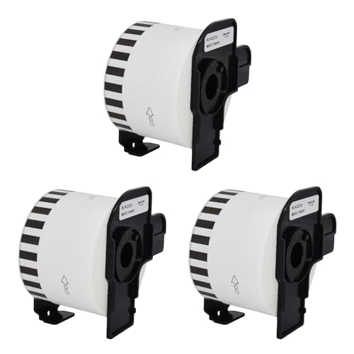3 Rollen DK-22223 Endlos-Etiketten (50mm x 30,48m pro Rolle) Schwarz auf Weiß, Kompatibel mit Brother QL-Druckern, Thermopapier für klare Versandlabels, Adressetiketten, Bilder und Barcodes von Starlet24