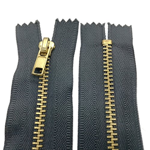 Starlet24® Reißverschluss Metall 4 mm Zipper nicht teilbar, Reißverschlüsse Metall-Zähne für Jeans Leder Geldbörsen Hosen Taschen - Grau 20 cm von Starlet24