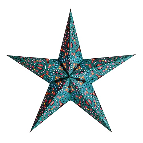 starlightz Papierstern DEVI OCEAN 60 cm Lampenschirm, Fensterdeko, Weihnachtsstern, handgemacht - das Original aus Indien von Starlightz