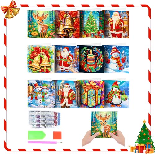 Starnearby 12 Stücke Weihnachten Diamond Painting Set Weihnachten Karten DIY Diamant Painting Malerei Geschenkkarte Handgefertigte Grußkarten Weihnachtskarte Strass Handwerk Grußkarte(Weihnachten B) Starnearby 12 Stücke Weihnachten Diamond Painting Set Weihnachten Karten DIY Diamant Painting Malerei Geschenkkarte Handgefertigte Grußkarten Weihnachtskarte Strass Handwerk Grußkarte(Weihnachten B) von Starnearby