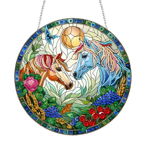 Starnearby DIY Diamond Painting Anhänger, 5D Diamanten Painting Tiere Bilder, Diamant Painting Kranz Set mit Kette, Diamant Malerei Einseitig Fensterbilder für Fenster Wand Und Eingang Decor Starnearby DIY Diamond Painting Anhänger, 5D Diamanten Painting Tiere Bilder, Diamant Painting Kranz Set mit Kette, Diamant Malerei Einseitig Fensterbilder für Fenster Wand Und Eingang Decor von Starnearby