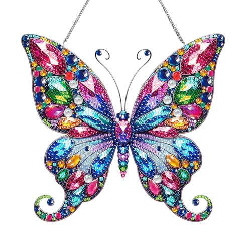 Starnearby DIY Diamond Painting Anhänger 5D Diamant Painting Schmetterling Bilder Diamant Malerei Kranz Set mit Kette Einseitig Wandbehang Kits für Fenster Wand Und Eingang Decor Starnearby DIY Diamond Painting Anhänger 5D Diamant Painting Schmetterling Bilder Diamant Malerei Kranz Set mit Kette Einseitig Wandbehang Kits für Fenster Wand Und Eingang Decor von Starnearby