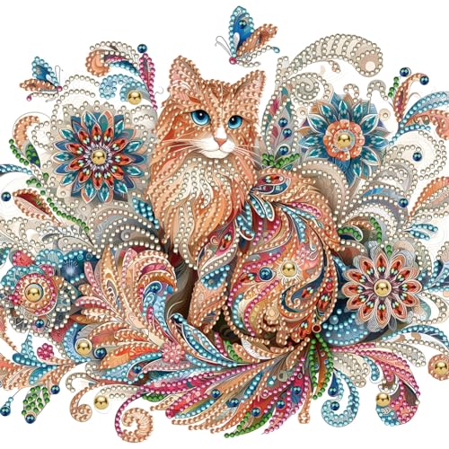 Starnearby DIY Diamond Painting Katze, Diamant Painting Bilder Tiere, Diamond Painting Set für Erwachsene und Kinder, Speziel Geformte Diamant Malerei Mosaikherstellung für Haus Dekoration 30x30cm Starnearby DIY Diamond Painting Katze, Diamant Painting Bilder Tiere, Diamond Painting Set für Erwachsene und Kinder, Speziel Geformte Diamant Malerei Mosaikherstellung für Haus Dekoration 30x30cm von Starnearby