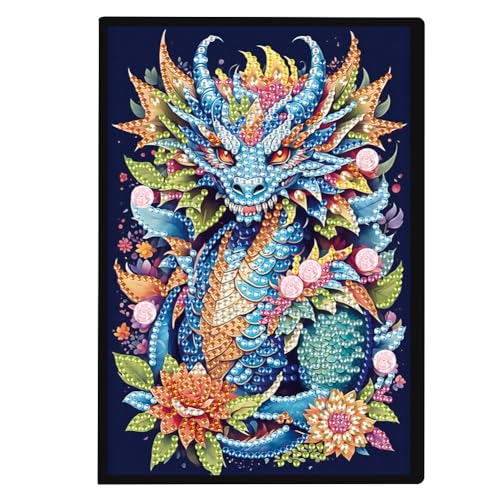 Starnearby DIY Diamond Painting Notizbuch A5 5D Diamant Malerei Notebook Kits, Diamant Painting Drache, Blanko Tagebuch 50 Blatt für Schülerbüro Schulbedarf Geschenk zur Einschulung Starnearby DIY Diamond Painting Notizbuch A5 5D Diamant Malerei Notebook Kits, Diamant Painting Drache, Blanko Tagebuch 50 Blatt für Schülerbüro Schulbedarf Geschenk zur Einschulung von Starnearby