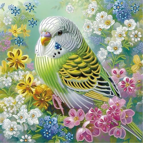 Starnearby DIY Diamond Painting Papagei, Diamant Painting Bilder Tiere, Diamond Painting Set für Erwachsene und Kinder, Speziel Geformte Diamant Malerei Mosaikherstellung für Haus Dekoration 40x40cm von Starnearby