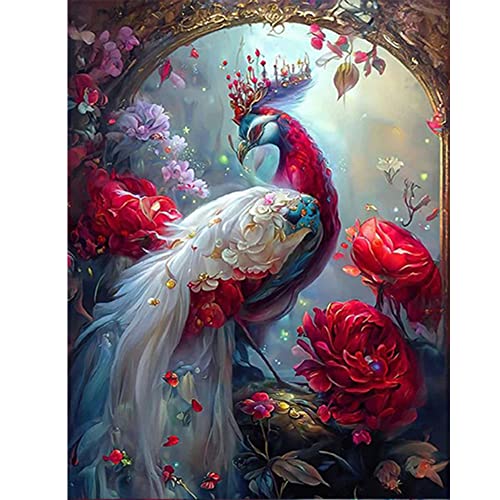 Starnearby DIY Diamond Painting Pfau Bilder, Geschenke für Frauen/Mama Deko, Voller Diamant Bilder für Malen Nach Zahlen Erwachsene 30 * 40 CM(C) von Starnearby