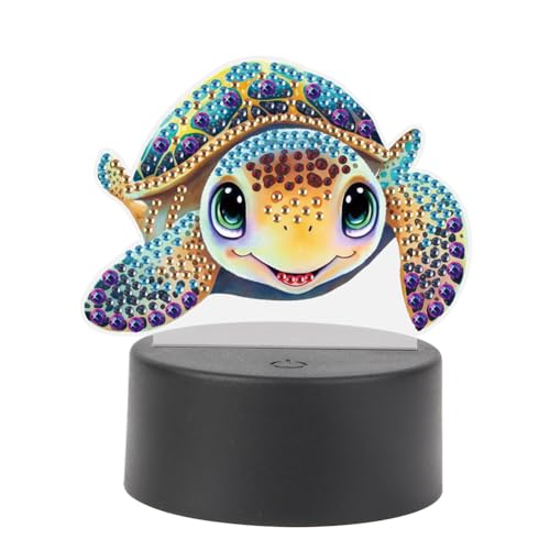 Starnearby DIY Diamond Painting Schildkröte Deko, 5D Diamant Painting Kreative Nachtlicht Bastelset Diamantmalerei Kunst Set, Ornamente Geschenke für Mädchen (Meeresschildkröte) von Starnearby