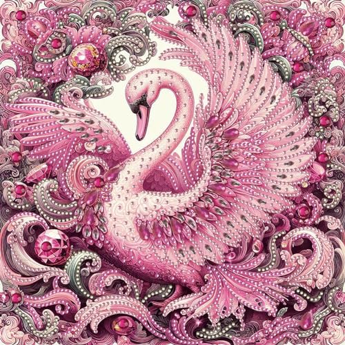 Starnearby DIY Diamond Painting Schwan Diamant Painting Bilder Erwachsene 5D Diamond Painting Set Speziel Geformte Diamant Malerei Für Anfänger Zuhause Deko Wanddekoration 30 * 30cm (A) von Starnearby