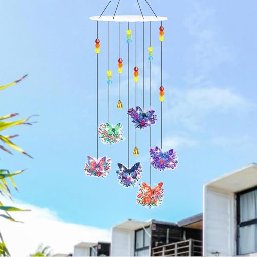 Starnearby DIY Diamond Painting Sonnenfänger Windspiele Set, 5D Doppelseitige Kristall Diamant Malerei Anhänger Set, Rotierender Windspiel Bastelset Hängende Ornamente für Fensterdeko (Schmetterling) Starnearby DIY Diamond Painting Sonnenfänger Windspiele Set, 5D Doppelseitige Kristall Diamant Malerei Anhänger Set, Rotierender Windspiel Bastelset Hängende Ornamente für Fensterdeko (Schmetterling) von Starnearby