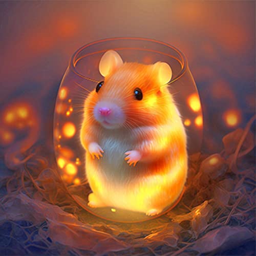 Starnearby DIY Diamond Painting Tier Bilder Set Full Diamant Painting Bilder für Anfänger Erwachsene Hausgeschenk Deko für Familie 30 * 30 CM(Hamster) von Starnearby