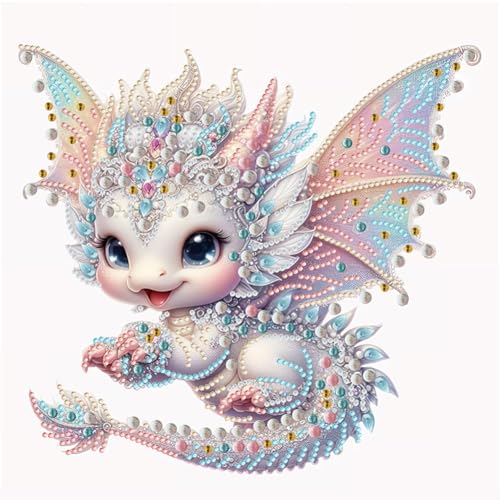 Starnearby DIY Diamond Painting Tiere Diamant Painting Drache Bilder Erwachsene 5D Diamond Painting Set Speziel Geformte Diamant Malerei Für Zuhause Deko Wanddekoration 30x30cm (bunter Drache) von Starnearby