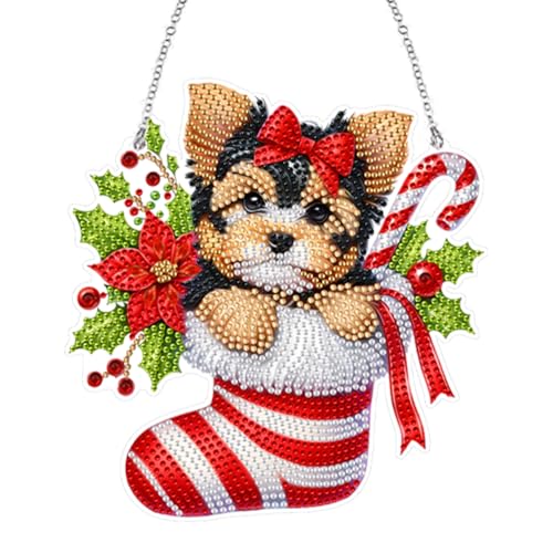 Starnearby DIY Diamond Painting Weihnachten Anhänger Diamond Painting Hund im Weihnachtsstrumpf Türkranz Diamant Painting Fensterbilder Kranz Set für Wand Und Eingang Dekoration Starnearby DIY Diamond Painting Weihnachten Anhänger Diamond Painting Hund im Weihnachtsstrumpf Türkranz Diamant Painting Fensterbilder Kranz Set für Wand Und Eingang Dekoration von Starnearby