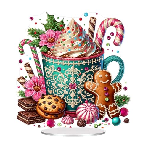 Starnearby DIY Diamond Painting Weihnachten Tisch Deko, 5D Diamant Painting Weihnachten Neu, Diamond Painting Winter Stehend Kunst Set für Anfänger Hausgeschenk Deko (Eiscreme) von Starnearby