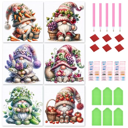 Starnearby DIY Diamond Painting Zwerge 6er Set Diamant Painting Bilder Diamond Painting Set Erwachsene Gnome Diamant Malerei Für Zuhause Deko Wanddekoration Obst und Gemüsekobold 30 * 30cm Starnearby DIY Diamond Painting Zwerge 6er Set Diamant Painting Bilder Diamond Painting Set Erwachsene Gnome Diamant Malerei Für Zuhause Deko Wanddekoration Obst und Gemüsekobold 30 * 30cm von Starnearby