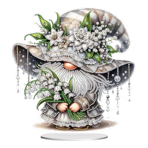Starnearby DIY Diamond Painting Zwerge Deko, Doppelseitig 5D Diamant Painting Tisch Deko, Gnome Diamant Malerei Kunst Set Ornamente, Zuhause Deko Geschenke für Frauen von Starnearby
