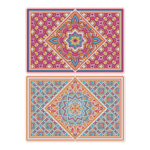 Starnearby Diamond Painting Tischset Platzset, 2er Set Tischsets, Mandala Diamant Painting Tisch Deko, Wasserdicht Tischset Glasuntersetzer, Eckige Platzdeckchen Schön Tischuntersetzer Starnearby Diamond Painting Tischset Platzset, 2er Set Tischsets, Mandala Diamant Painting Tisch Deko, Wasserdicht Tischset Glasuntersetzer, Eckige Platzdeckchen Schön Tischuntersetzer von Starnearby
