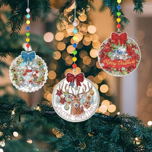 Starnearby Weihnachten Diamond Painting Sonnenfänger Windspiel Bastelsets, 3 Stück 5D DIY Diamond Painting Weihnachten Anhänger, Diamond Painting Fensterbilder Weihnachts Fensterdeko Starnearby Weihnachten Diamond Painting Sonnenfänger Windspiel Bastelsets, 3 Stück 5D DIY Diamond Painting Weihnachten Anhänger, Diamond Painting Fensterbilder Weihnachts Fensterdeko von Starnearby
