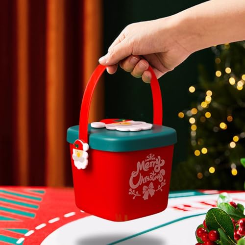 Starnearby Weihnachten Snack Apfel Geschenk Box, Heiligabend Apfel Geschenkbox, Mini Subigkeiten Tasche Eimer mit Griffen, Weihnachten Candy Box für Weihnachten Party Decor (A) von Starnearby