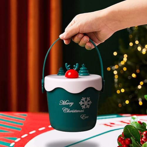 Starnearby Weihnachten Snack Apfel Geschenk Box, Heiligabend Apfel Geschenkbox, Mini Subigkeiten Tasche Eimer mit Griffen, Weihnachten Candy Box für Weihnachten Party Decor (H) von Starnearby