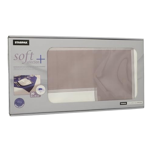 Starpak | 20 Tischdecken, Stoffoptik, Material Vlies PP mit PE-Beschichtung, Größe 80 cm x 80 cm, Farbe Grau, Linie Soft Selection Plus, 20 Tischdecken x 1 Packung von Starpak