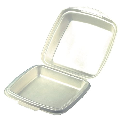 Starpak 50 Menüboxen mit Klappdeckel, XPS ungeteilt 7,5 cm x 22,5 cm x 22 cm beige laminiert | Schrumpffolie (50 Stück) von Starpak