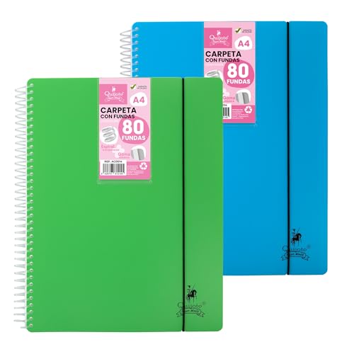 Starplast Ordner mit flexiblen Spiralhüllen, Organizer, 80 Hüllen, glatte transparente Hüllen, A4, robuster Kunststoffdeckel, für Schule, Büro oder Büro – Packung mit 2 Stück Starplast Ordner mit flexiblen Spiralhüllen, Organizer, 80 Hüllen, glatte transparente Hüllen, A4, robuster Kunststoffdeckel, für Schule, Büro oder Büro – Packung mit 2 Stück von Starplast