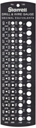 Starrett 186 Bohrer- und Stahldrahtlehre, mattes Finish, Zahlen 1-60, 0,6-0,1 cm Bereich Starrett 186 Bohrer- und Stahldrahtlehre, mattes Finish, Zahlen 1-60, 0,6-0,1 cm Bereich von Starrett