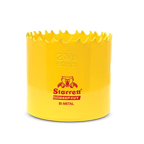 Starrett Tiefschnitt-Lochsäge - DCH0238 Hochleistungs-Bimetall mit zusätzlichen Kobalt-HSS-Zähnen - für Metalle, Holz, Gusseisen, Glasfaser-Kunststoffe - 60 mm von Starrett