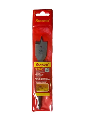Starrett Flachholzbohrer - 25X152MM KFWD25A Schnellarbeitsstahl HSS 1/4 Zoll Spatenbohrer mit Sechskantschaft - Holzbearbeitungs-Lochfräser Starrett Flachholzbohrer - 25X152MM KFWD25A Schnellarbeitsstahl HSS 1/4 Zoll Spatenbohrer mit Sechskantschaft - Holzbearbeitungs-Lochfräser von Starrett