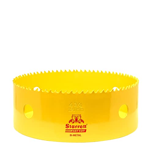 Starrett HSS Bi-Metall-Lochsäge - FCH0434 schnell geschnittene extra Kobalt-Lochsäge - für rostfreies Blech Holz Kunststoff verschiedene Materialien - 121mm Starrett HSS Bi-Metall-Lochsäge - FCH0434 schnell geschnittene extra Kobalt-Lochsäge - für rostfreies Blech Holz Kunststoff verschiedene Materialien - 121mm von Starrett